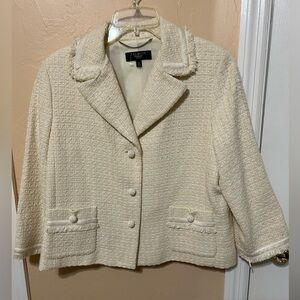 Talbots Women's Cream Tweed Jacket